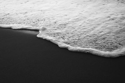 High angle view of man on beach