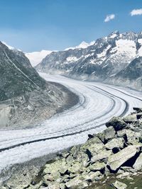 Scenic view of aletsch glacier 