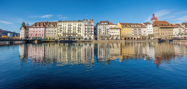 Reflection of buildings in water