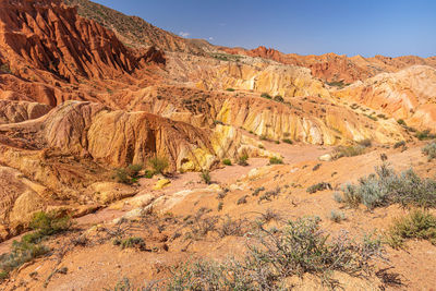 Scenic view of mountain range against sky