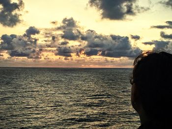 Scenic view of sea at sunset