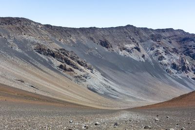 Scenic view of volcano crater against clear sky