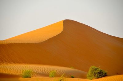 Scenic view of desert against clear sky