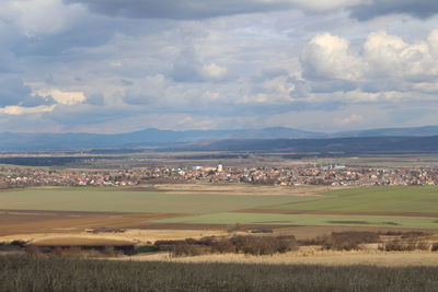 Scenic view of field against sky