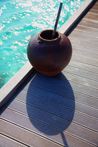 High angle view of black and white background