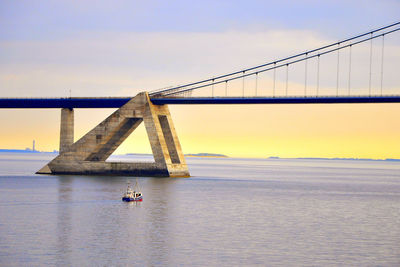 Suspension bridge over sea