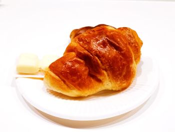 Close-up of bread in plate