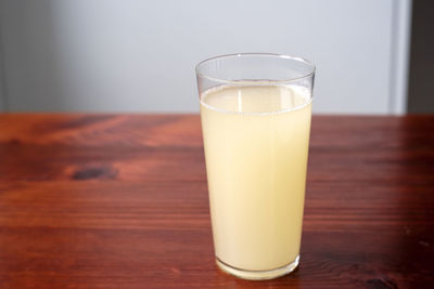 Close-up of drink in glass on table