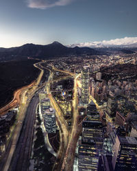 High angle view of cityscape against sky