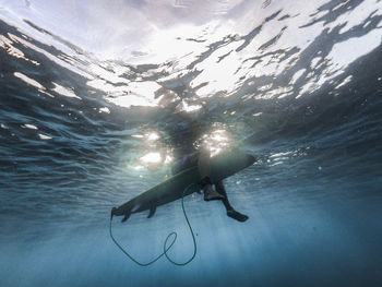 Man swimming in sea