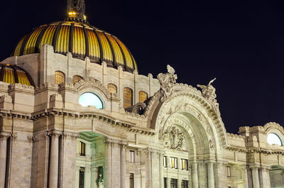 Low angle view of church at night