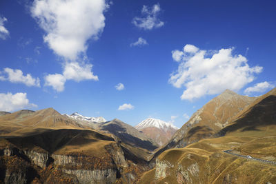 Mount kazbek in the greater caucasus, georgia, asia