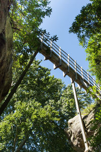 Low angle view of bridge against clear sky