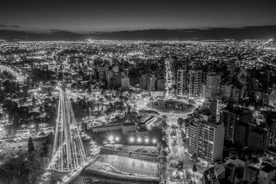 High angle view of cityscape against sky