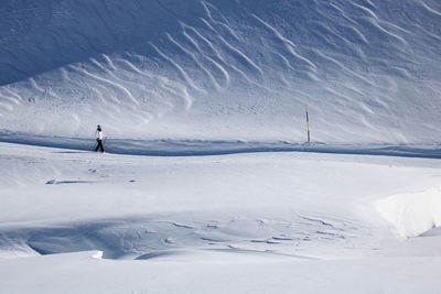 Winter scene at the snowy ski resort of alpe d'huez in isere in france