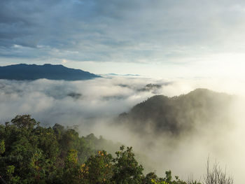 Scenic view of mountains against sky