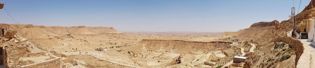 Panoramic view of landscape against clear sky