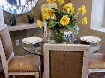 Flowers in vase on table