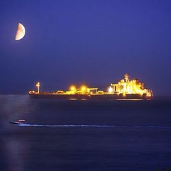 Illuminated city at night