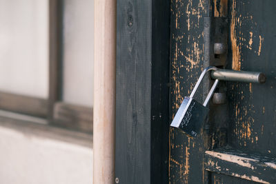 Close-up of closed door