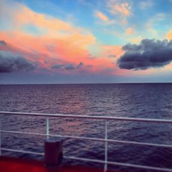 Dramatic sky over sea during sunset