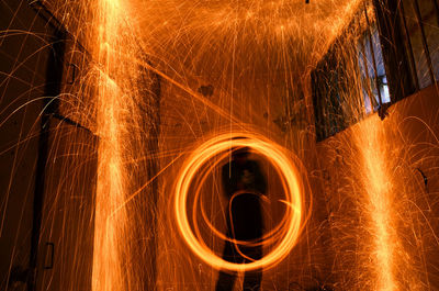 Blurred motion of light painting