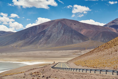 Scenic view of landscape against cloudy sky