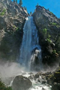 Scenic view of waterfall