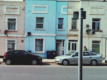 Cars parked on street