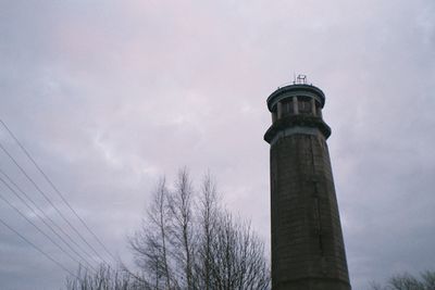 Low angle view of lighthouse against sky