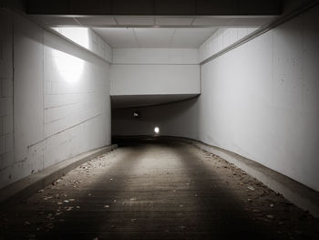 Interior of illuminated tunnel