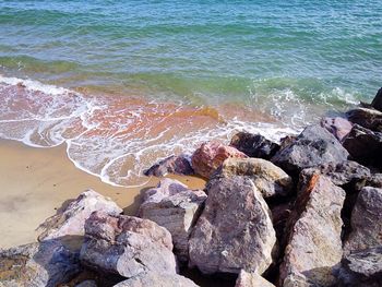 Rocks in sea