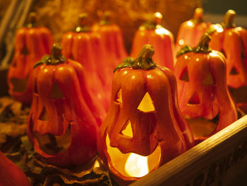 Close-up of pumpkin for sale at market stall