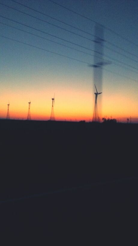 fuel and power generation, electricity pylon, sunset, technology, electricity, power supply, landscape, silhouette, power line, wind turbine, alternative energy, wind power, windmill, environmental conservation, tranquil scene, field, tranquility, renewable energy, scenics, connection