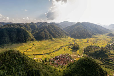 Scenic view of mountains against sky