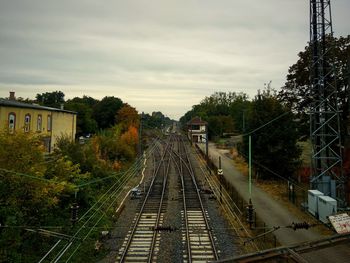 Railroad tracks against sky