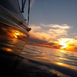 Scenic view of sunset over sea