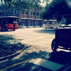 Cars on road in city