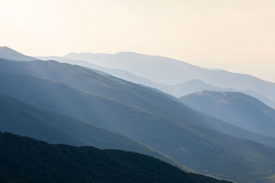 Scenic view of mountains against clear sky