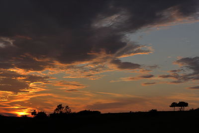 Scenic view of dramatic sky during sunset