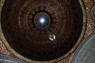 Close-up of illuminated ceiling