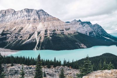 Panoramic view of mountain range