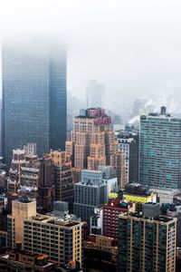 High angle view of buildings in city