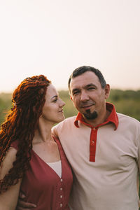 Portrait of a happy couple, woman and man. an adult married couple.