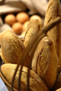 Close-up of bread in basket