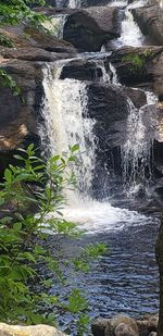 Water flowing through rocks