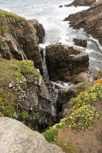 Rock formations in sea