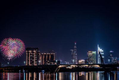 Illuminated city at night