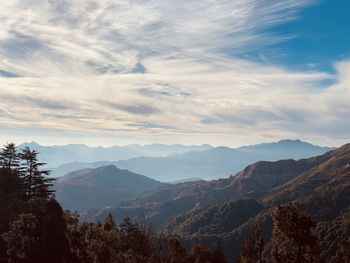 Scenic view of mountains against sky