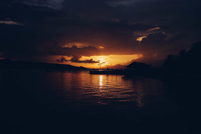 Scenic view of sunset over sea